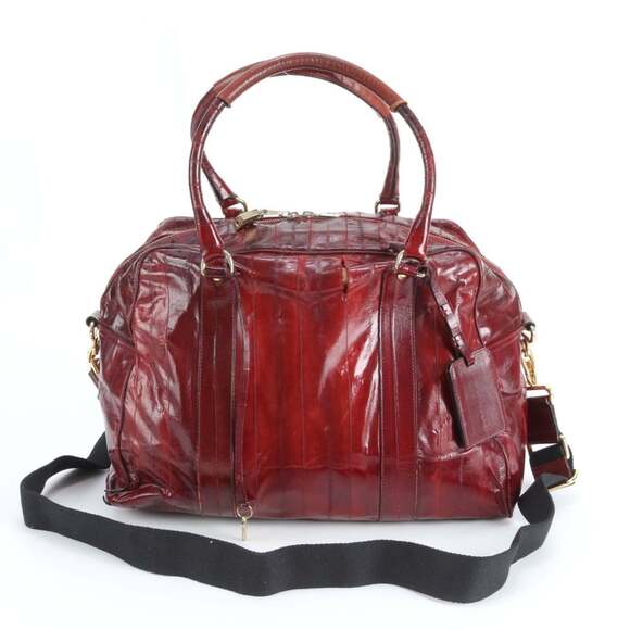 Dolce & Gabbana Eel Skin Leather Tote Bag Shoulder Boston Bag for Women